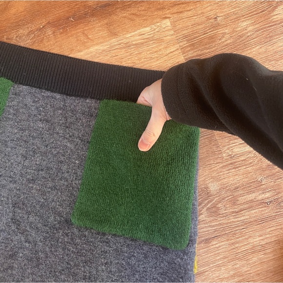 COS Wool Mohair Colorblock Skirt Size Medium Gray Pull On Pencil Stretch # - Picture 5 of 11